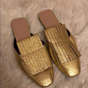 Zara gold flats